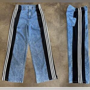 ShopEvelynne Blue and Black Flare Jeans